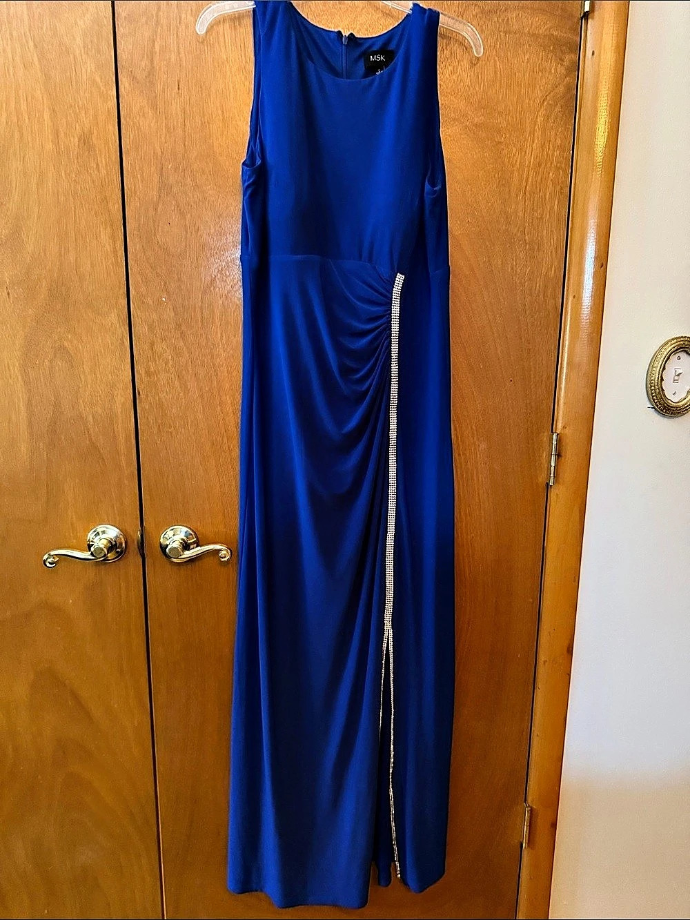 MSK Blue Ruched Maxi Dress Size 12